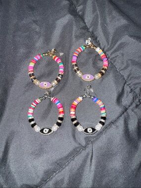 2 pairs of evil eye 🧿 earrings
